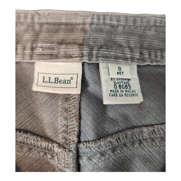 LL Bean 8p corduroy midi skirt 2 pockets with slip back button zip Y2K brown - Picture 3 of 10